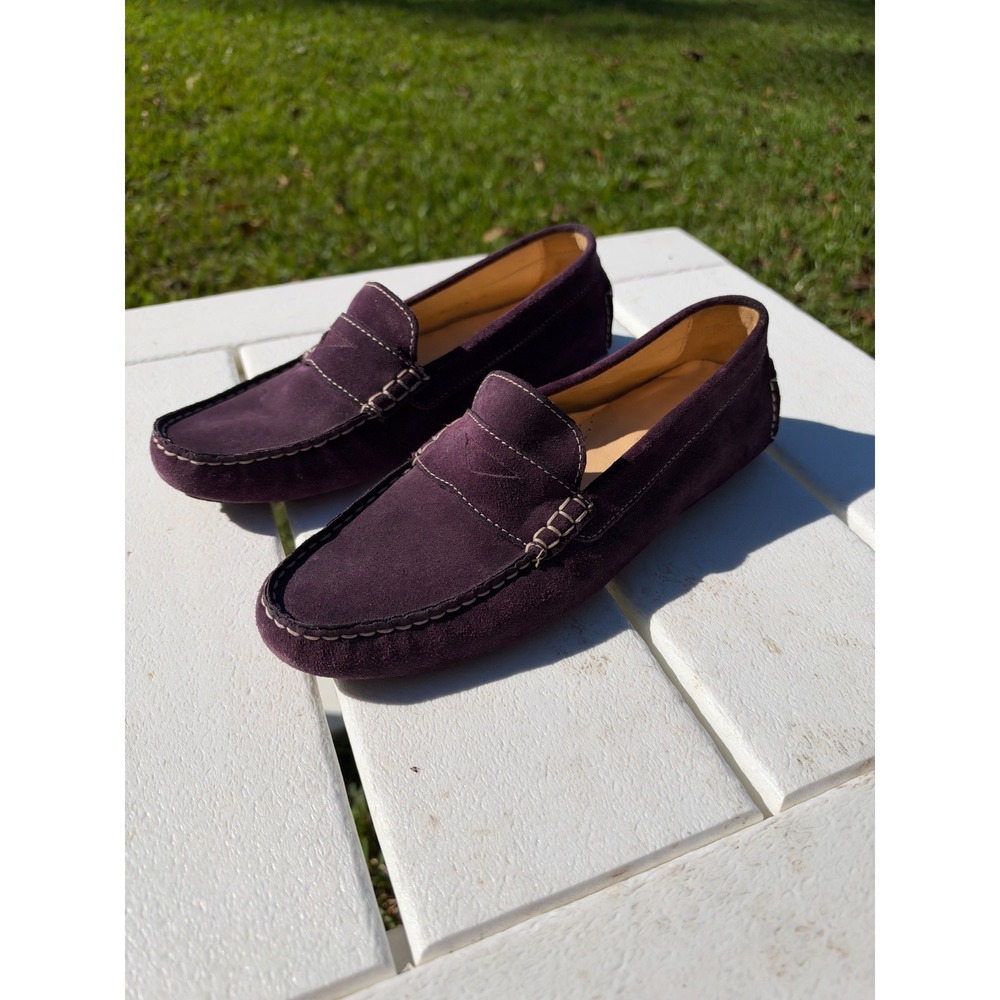 Cole Haan Nike Air Purple Suede Penny Driving Loafers D25664 Womens 7 B Collab